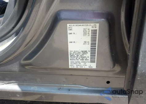 2016 Nissan Altima 2.5 Sv из США, поврежденный, VIN 1N4AL3AP0GC289470